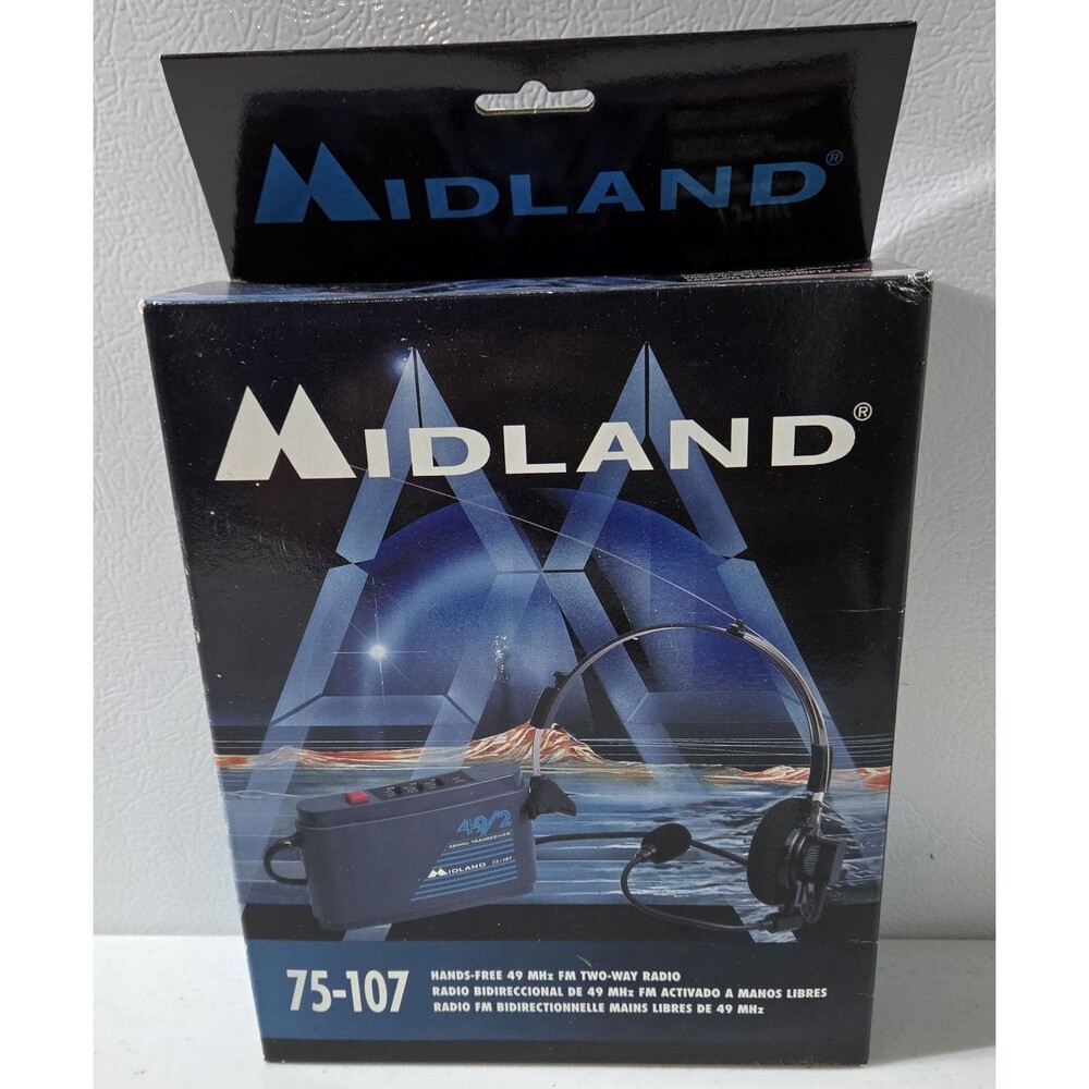 Midland Hands Free FM Two Way Radio - 49 MHz Model 75-107 NEW